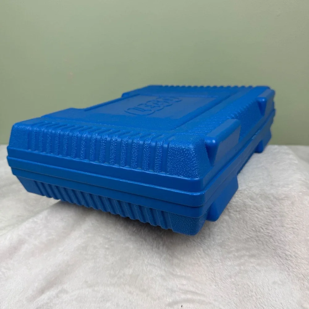 Vintage 1984 LEGO Blue Plastic Storage Carrying Case Box 10.5x12.5 Made in USA